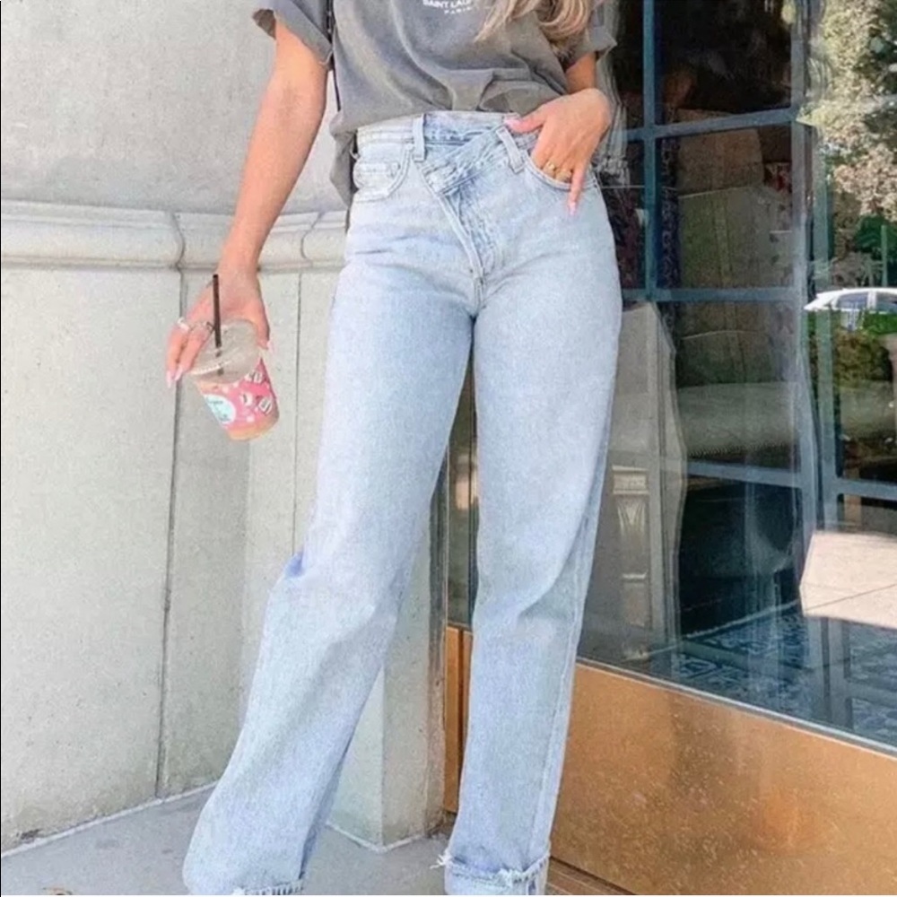 Asymmetric Waist Jeans
